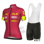 ALE Cycling Jersey Bib Short 2018 Women Short Sleeve Red