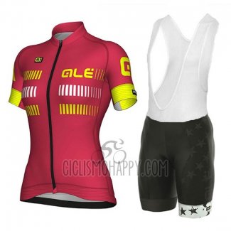 ALE Cycling Jersey Bib Short 2018 Women Short Sleeve Red
