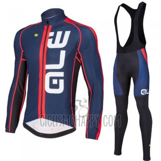 ALE Cycling Jersey Bib Tight 2016 Men Long Sleeve Blue and Red