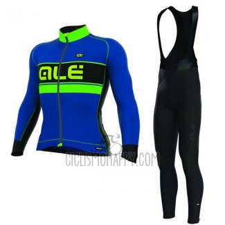 ALE Cycling Jersey Bib Tight 2017 Men Long Sleeve Bering Blue and Green