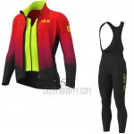 ALE Cycling Jersey Bib Tight 2020 Men Long Sleeve Red Yellow(1)