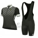 ALE Excel Bolas Cycling Jersey Bib Short 2017 Women Short Sleeve Black and White