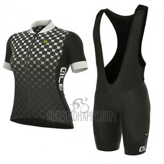 ALE Excel Bolas Cycling Jersey Bib Short 2017 Women Short Sleeve Black and White