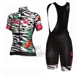 ALE Flowers Cycling Jersey Bib Short 2017 Women Short Sleeve White and Black