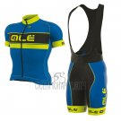 ALE Graphics Prr Bermuda Cycling Jersey Bib Short 2017 Men Short Sleeve Yellow and Blue