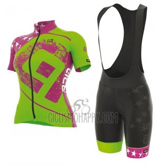 ALE Graphics Prr Star Cycling Jersey Bib Short 2017 Women Short Sleeve Green