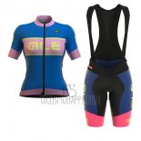 ALE R-ev1 Master Cycling Jersey Bib Short 2017 Women Short Sleeve Blue