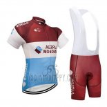 Ag2r La Mondiale Cycling Jersey Bib Short 2018 Short Sleeve Marron and White