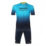 Astana Qazaqstan Team Cycling Jersey Bib Short 2023 Short Sleeve Deep Blue