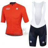 Bahrain Merida Cycling Jersey Bib Short 2017 Short Sleeve Orange