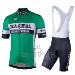 Caja Rural Cycling Jersey Bib Short 2018 Men Short Sleeve Green