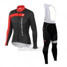 Castelli 3t Cycling Jersey Bib Tight 2015 Men Long Sleeve Black and Red