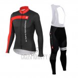 Castelli 3t Cycling Jersey Bib Tight 2015 Men Long Sleeve Black and Red