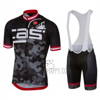 Castelli Attacco Cycling Jersey Bib Short 2017 Men Short Sleeve Black
