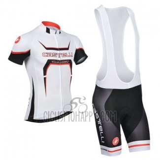 Castelli Cycling Jersey Bib Short 2014 Men Short Sleeve White and Orange