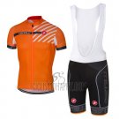 Castelli Cycling Jersey Bib Short 2017 Men Short Sleeve Orange