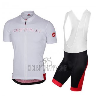Castelli Cycling Jersey Bib Short 2017 Men Short Sleeve White