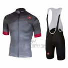 Castelli Cycling Jersey Bib Short 2020 Men Short Sleeve Red Gray