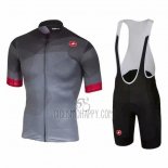 Castelli Cycling Jersey Bib Short 2020 Men Short Sleeve Red Gray