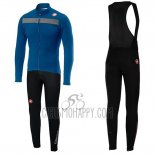 Castelli Puro 3 Cycling Jersey Bib Tight 2019 Men Long Sleeve Blue Black