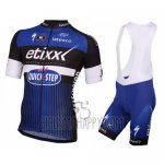 Etixx Quick Step Cycling Jersey Bib Short 2016 Short Sleeve White and Blue