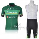 Europcar Cycling Jersey Bib Short 2011 Men Short Sleeve Green