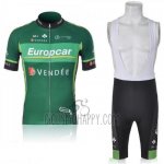 Europcar Cycling Jersey Bib Short 2011 Men Short Sleeve Green