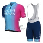 Hagens Berman Axeon Cycling Jersey Bib Short 2022 Men Short Sleeve Fuchsia Sky Blue