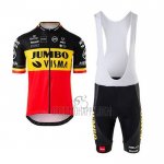 Jumbo Visma Cycling Jersey Bib Short 2020 Short Sleeve Black Yellow Red