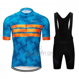 Le Col Cycling Jersey Bib Short 2020 Men Short Sleeve Blue Orange