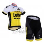 Lotto NL Jumbo Cycling Jersey Bib Short 2016 Short Sleeve White and Yellow