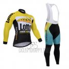 Lotto NL Jumbo Cycling Jersey Bib Tight 2015 Long Sleeve Black and Yellow