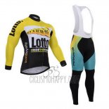 Lotto NL Jumbo Cycling Jersey Bib Tight 2015 Long Sleeve Black and Yellow
