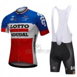 Lotto Soudal Cycling Jersey Bib Short 2018 Short Sleeve Blue and Red