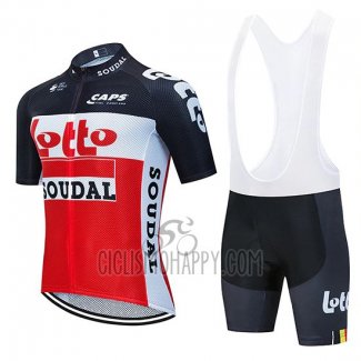 Lotto Soudal Cycling Jersey Bib Short 2020 Short Sleeve Black Red White
