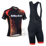 Monton Cycling Jersey Bib Short 2014 Men Short Sleeve Red and Orange