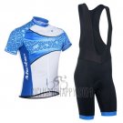Monton Cycling Jersey Bib Short 2014 Men Short Sleeve Sky Blue and White