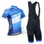 Monton Cycling Jersey Bib Short 2014 Men Short Sleeve White and Blue