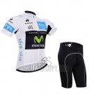 Movistar Lider Cycling Jersey Bib Short 2015 Men Short Sleeve White