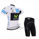 Movistar Lider Cycling Jersey Bib Short 2015 Men Short Sleeve White