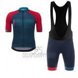 Nimes Vuelta Espana Cycling Jersey Bib Short 2017 Men Short Sleeve Blue and Red