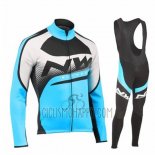 Northwave Cycling Jersey Bib Tight 2019 Men Long Sleeve Blue Black White
