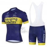 Novo Nordisk Cycling Jersey Bib Short 2021 Men Short Sleeve Blue Yellow