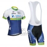 Orica GreenEDGE Cycling Jersey Bib Short 2014 Short Sleeve White and Blue