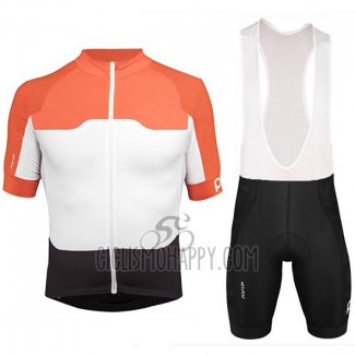 POC Cycling Jersey Bib Short 2018 Men Short Sleeve Orange White Black
