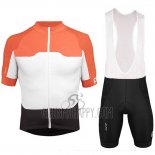 POC Cycling Jersey Bib Short 2018 Men Short Sleeve Orange and White