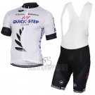 Quick Step Floor Cycling Jersey Bib Short 2017 Short Sleeve Quick Step Floors White