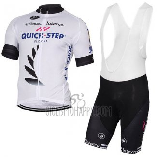 Quick Step Floor Cycling Jersey Bib Short 2017 Short Sleeve Quick Step Floors White