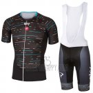 Sky Cycling Jersey Bib Short 2017 Short Sleeve Black and Light Blue