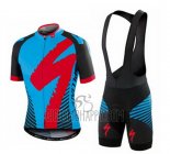 Specialized Cycling Jersey Bib Short 2016 Men Short Sleeve Blue and Black
